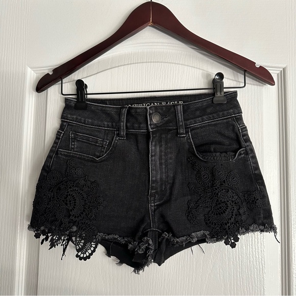 American Eagle Outfitters Black US 0 Super Super Stretch X Hi-Rise Shotie - Picture 13 of 16